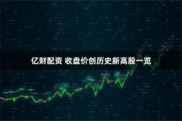 亿财配资 收盘价创历史新高股一览