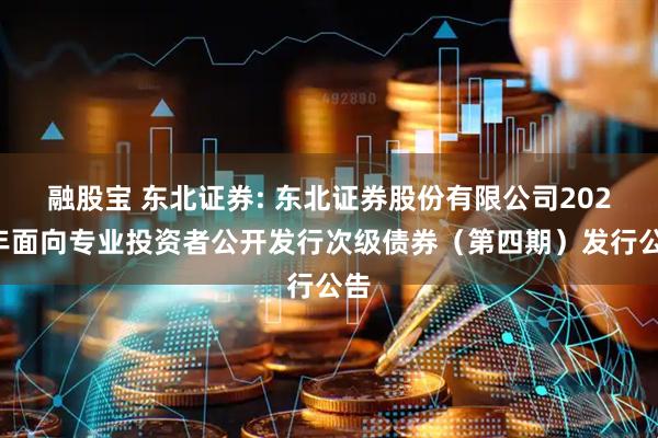 融股宝 东北证券: 东北证券股份有限公司2025年面向专业投资者公开发行次级债券（第四期）发行公告