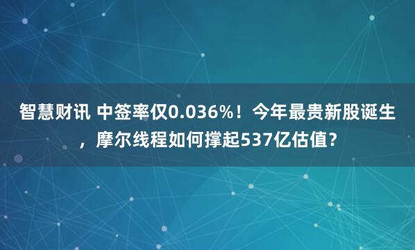 智慧财讯 中签率仅0.036%!今年最贵新股诞生,摩尔线程如何撑起537亿估值?